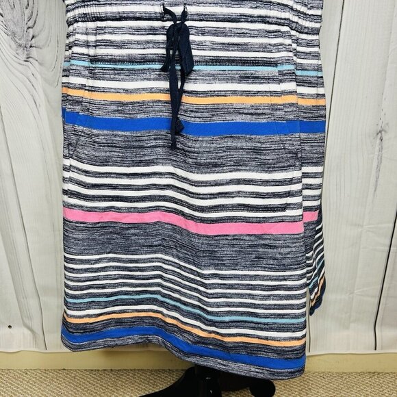 T by Talbots Women's Dress Striped Drawstring T-Shirt Sleeveless Sz Petite XL - Picture 4 of 10